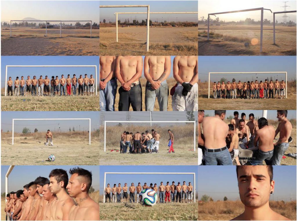 Screenshot of Mauricio Limon video sports politics, soccer and society with young males in Mexico