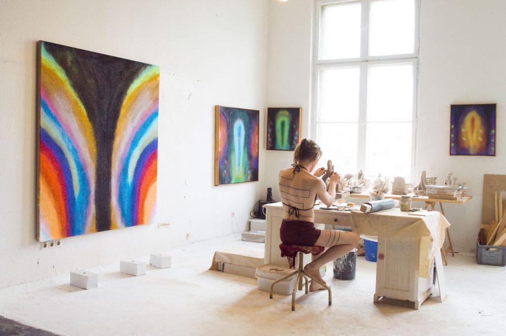 Nika Fontaine at her studio wildpalms