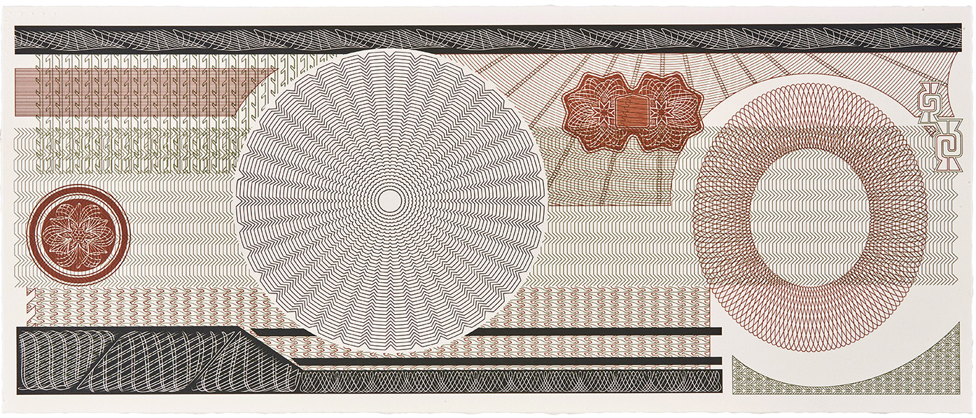 Mauricio Limon lithography of mexican banknotes wildpalms