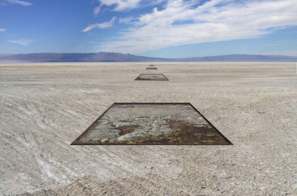 Hans Baumann Salton Sea 2050 rendering wildpalms exhibition