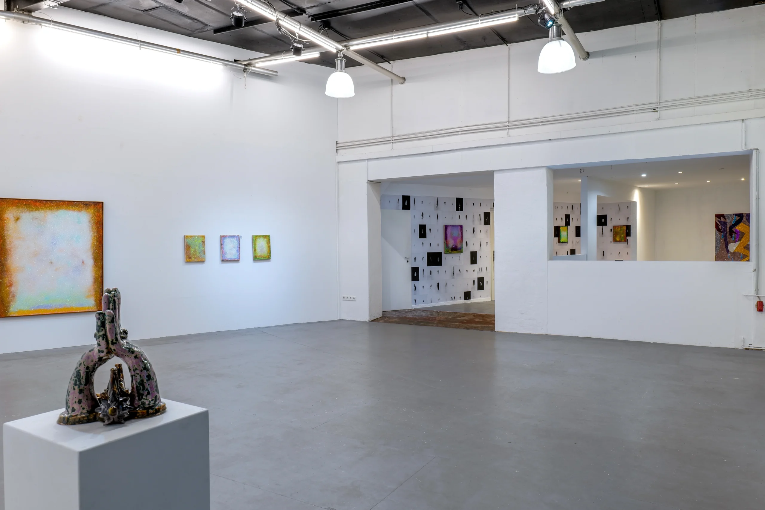 Nika Fontaine glitter works at Wild Palms, curated by Alexandra Meffert