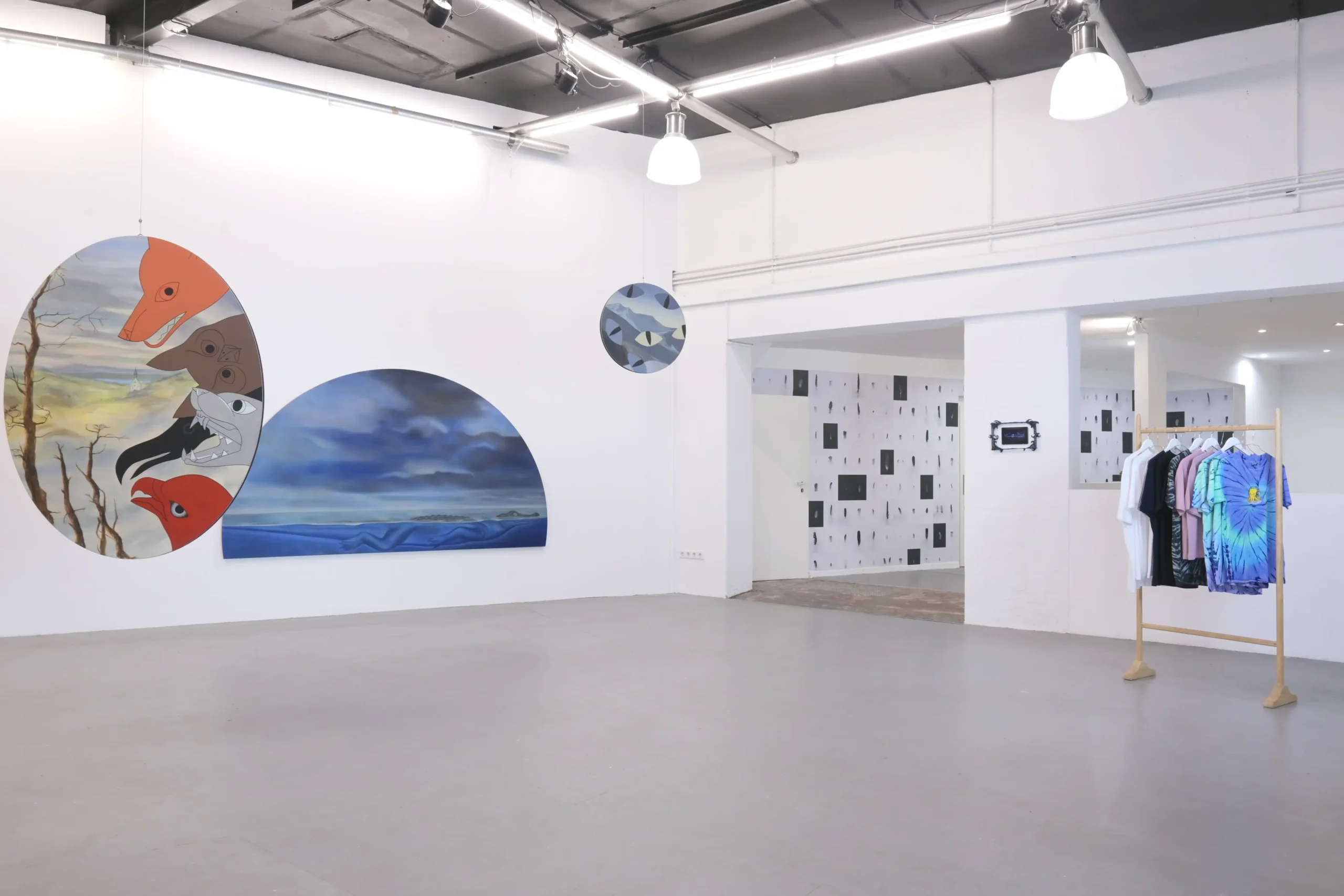 Installation view of the group exhibition On Animals