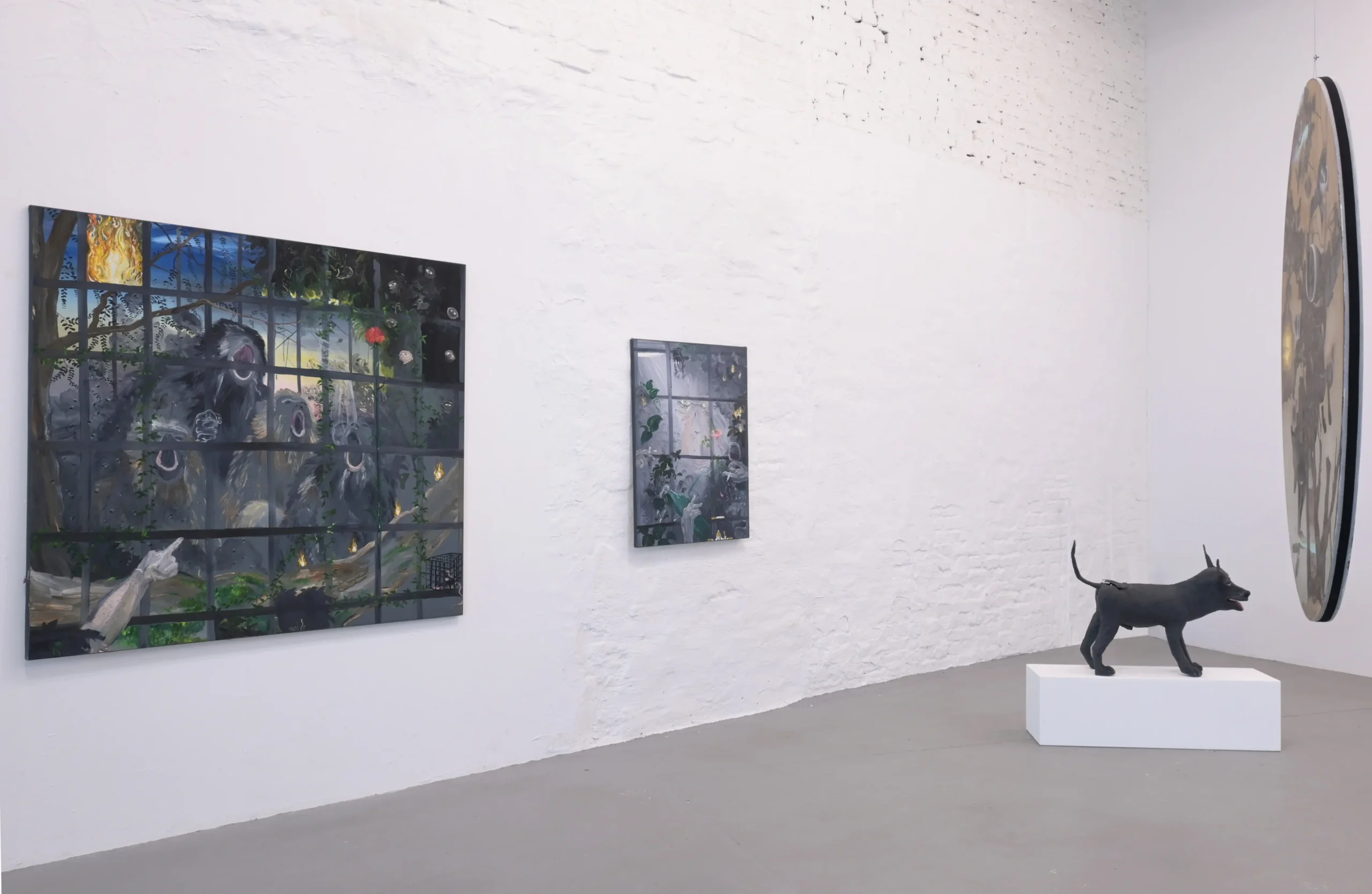 Final installation view of On Animals at Wild Palms
