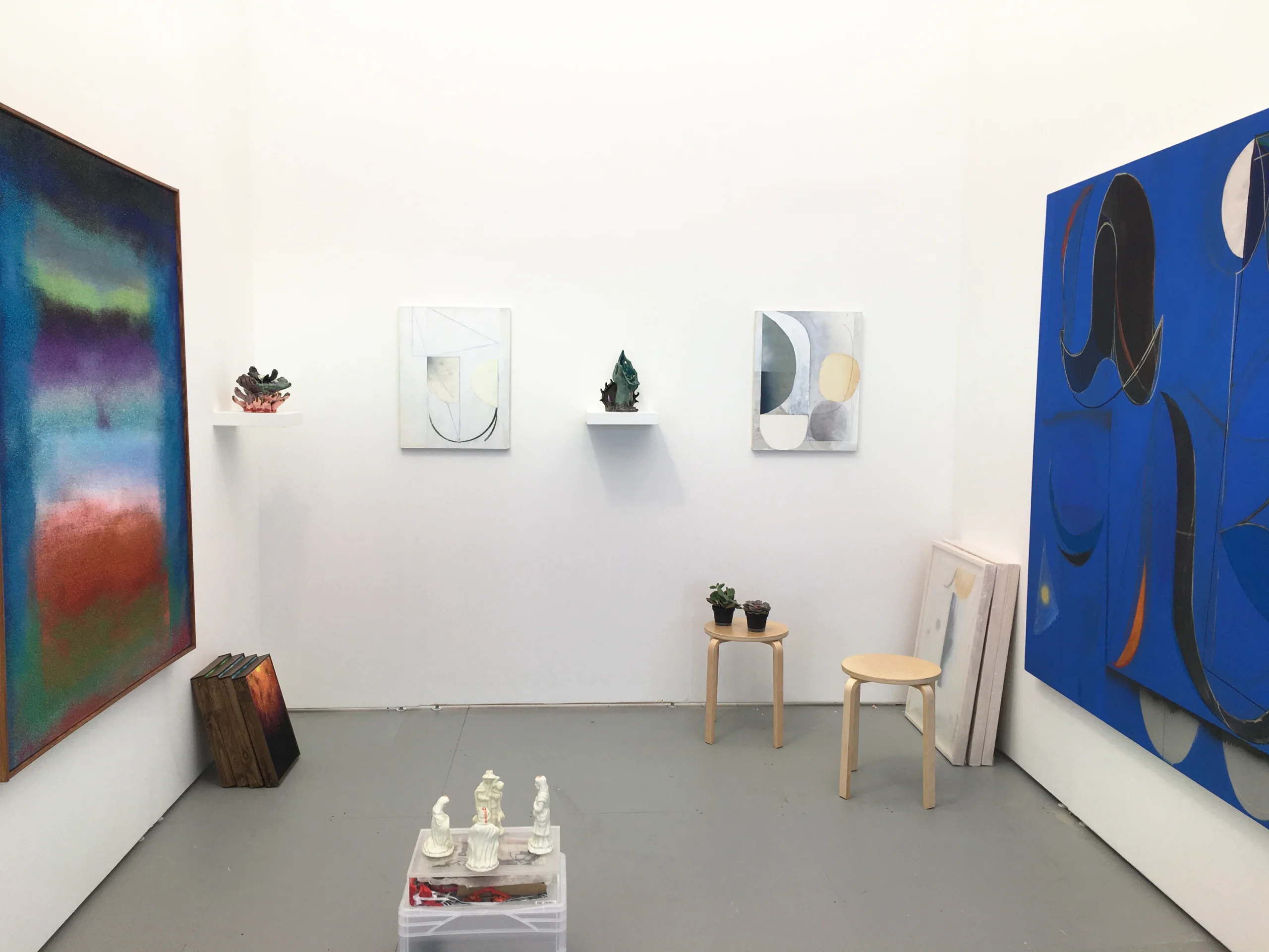 Installation view of the wildpalms booth at UNTITLED Art Fair Miami 2017, with works by Nika Fontaine, Jason Duval, and Rachel Libeskind.